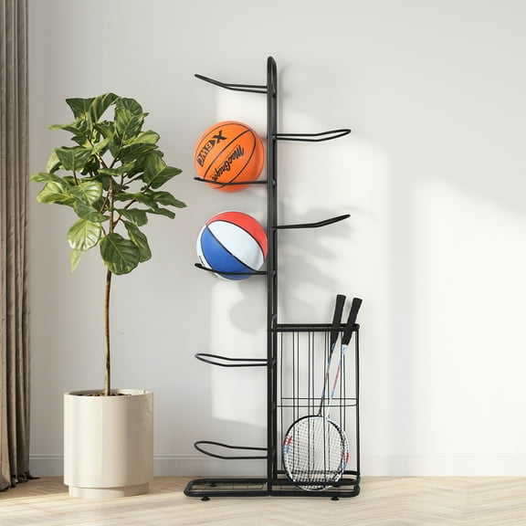 7-Balls Stand Tennis Rackets Rack Basketball Storage Holder Sports Equipment Storage Rack