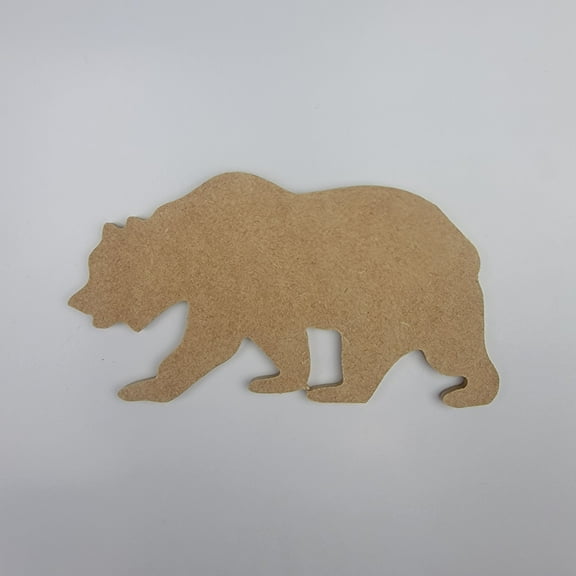 7" Bear, Unfinished MDF Art Shape by Wooden Craft Cutouts, 1-4 Thickness