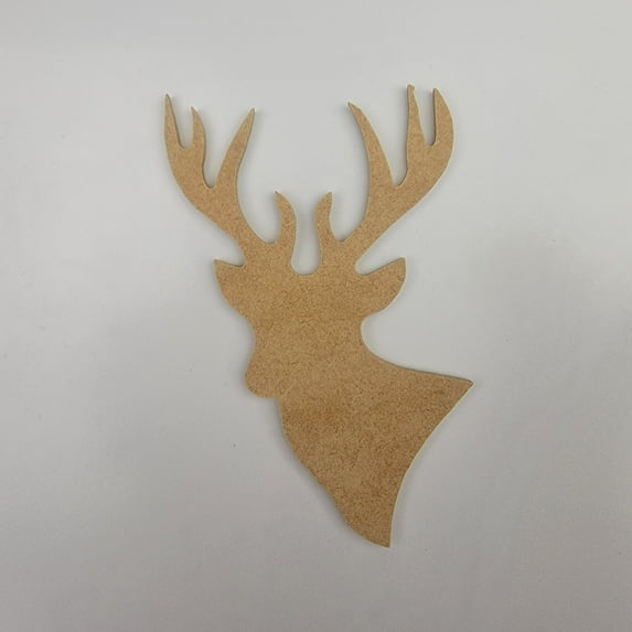 7" Big Buck Deer, Unfinished MDF Art Shape by Wooden Craft Cutouts
