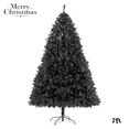 thumbnail image 1 of 7' Black Artificial Unlit Christmas Tree, Premium PVC Holiday Tree with Metal Stand, Easy to Assemble, Perfect for Modern Home, Office, or Halloween Party, 7FT, 1 of 8