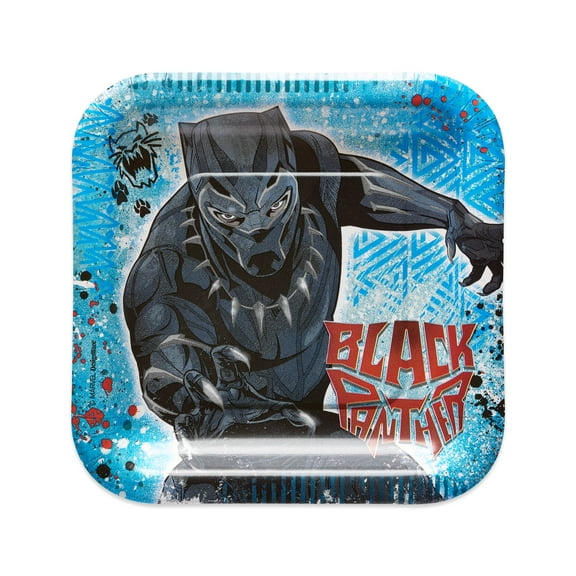 7" Black Panther Paper Party Plate, 8 count
