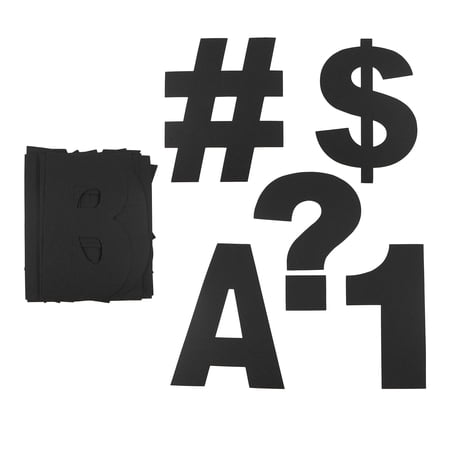 7" Black Project Letters - Numbers & Characters by B2C - Bold Paper Cutouts for Bulletin Boards - Classrooms - Posters & Displays - 6 Pack