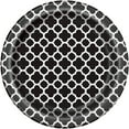 thumbnail image 1 of 7" Black Quatrefoil Paper Dessert Plates, 8ct, 1 of 1