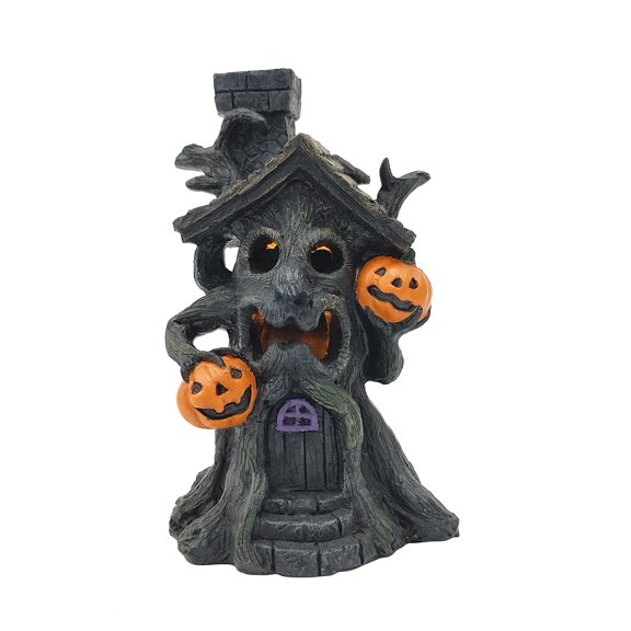7" Black Tree House LED Mini Decoration by Ashland