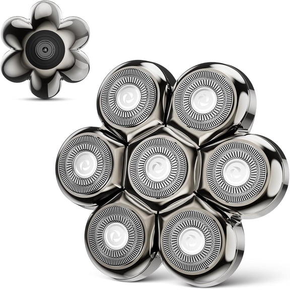 7 Blade Floating Replacement Shaving Head, Washable Shaver Blade Heads Replacement for Head Shaver, Wet & Dry Compatible for Rotary Shavers