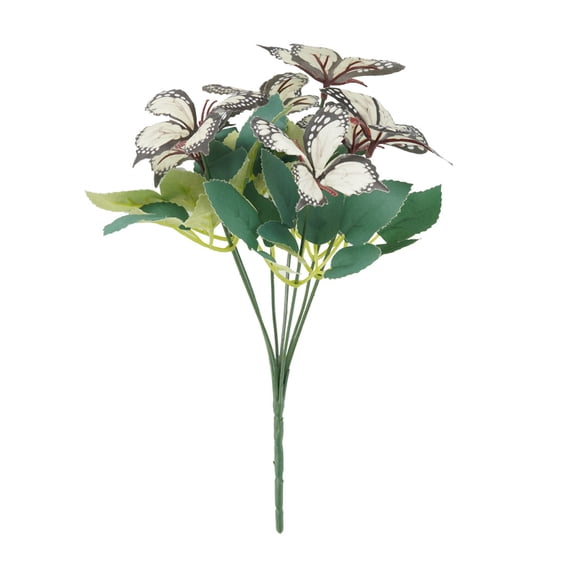 7 Blooms Bright Butterfly Faux Flower Stem Easy To Arrange Plastic Decorative Piece For Parties Weddings And Interior Designs Projects