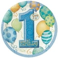 thumbnail image 1 of 7" Blue Balloons 1st Birthday Paper Dessert Plates, 8ct, 1 of 3