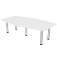 thumbnail image 1 of 7' Boat Shaped Conference Room Table Power And Data Silver Post Legs, 1 of 5