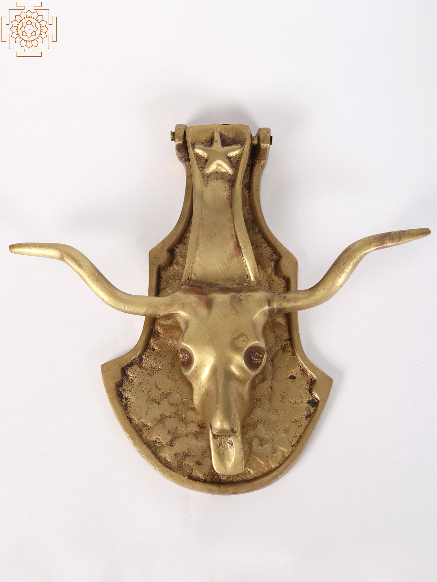 7" Brass Bull Head Door Knocker - Brass - image 1 of 4