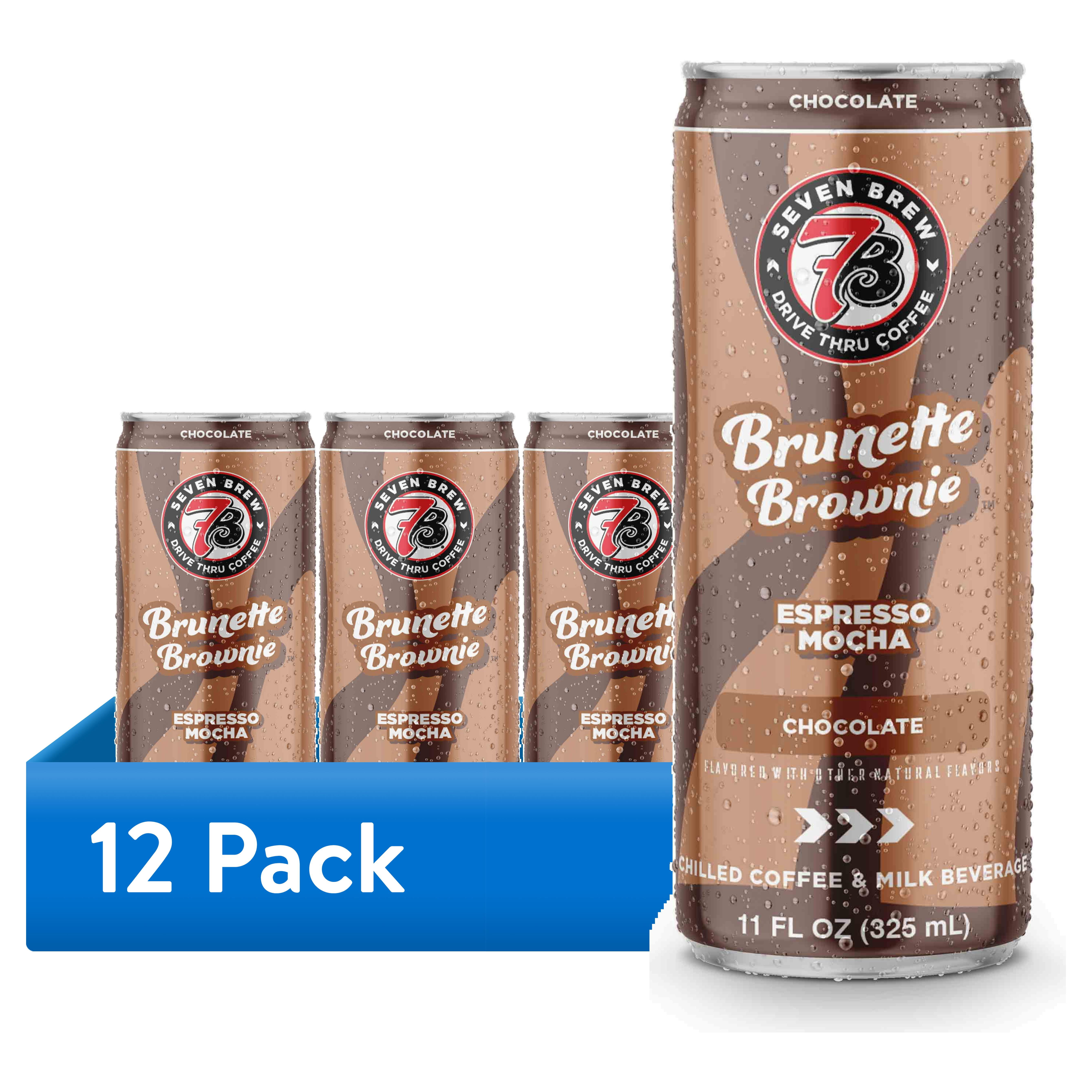(12 pack) 7 Brew Brunette Brownie Chilled Espresso Mocha Ready to Drink Coffee, 11 fl oz Can