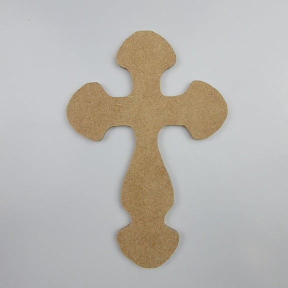 7"Bulb Dcor Cross #28, Unfinished Wood Art Shape by Wooden Craft Cutouts