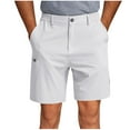 thumbnail image 1 of 7" Business Casual Mens Pants Button Waist Solid Color Golf Dress Shorts with Pockets Fathers Day Gift, 1 of 6