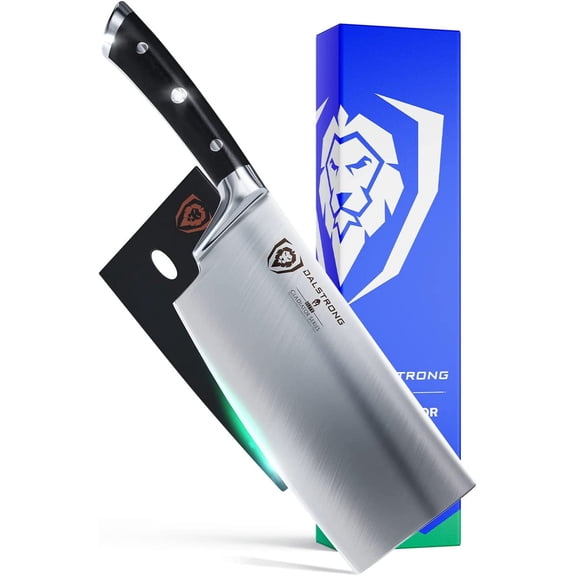 7" Butcher Meat Cleaver Knife-Gladiator Series-Razor Sharp - Forged High Carbon German Steel Giftable Kitchen Knife - Black Handle-w/Sheath- NSF Certified