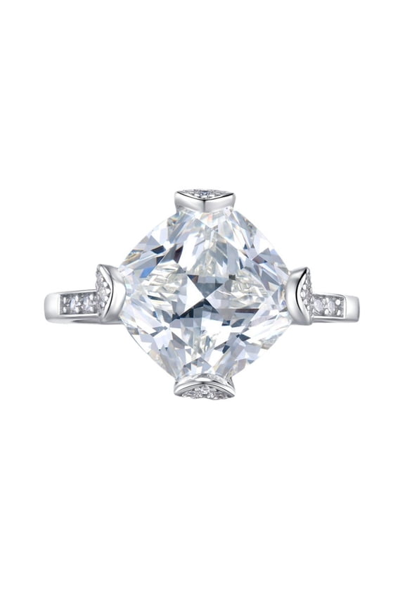 7 Carat Fashion Women's Engagement Rings CZ Simulated Big Diamond Ring 925 Sterling Silver Promise Rings for Her Anniversary Wedding Jewerly