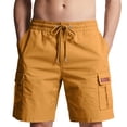 thumbnail image 1 of 7" Cargo Shorts for Men Multi-Pockets Elastic Waist Drawstring Hiking Camping Short Pants Fathers Day Gift, 1 of 8