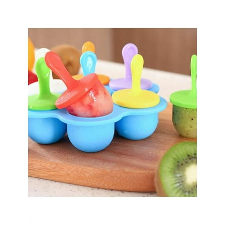 7 Cavity Storage Silicone Freezer Trays Lid Kid Baby Food Container Silicone