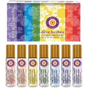 7 Chakra Aromatherapy Essential Oils Roll On Blend Gift Kit 8ml Each for Meditation, Yoga, Relaxation & Chakra Alignment
