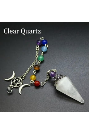 7 Chakra Crystal Pendulum Star Moon Natural Quartz Reiki Hexagon Stone Pendant