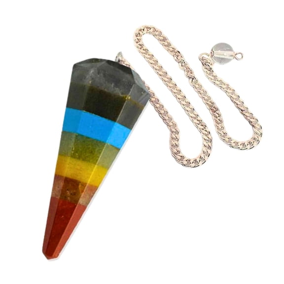 7 Chakra Faceted Pendulum
