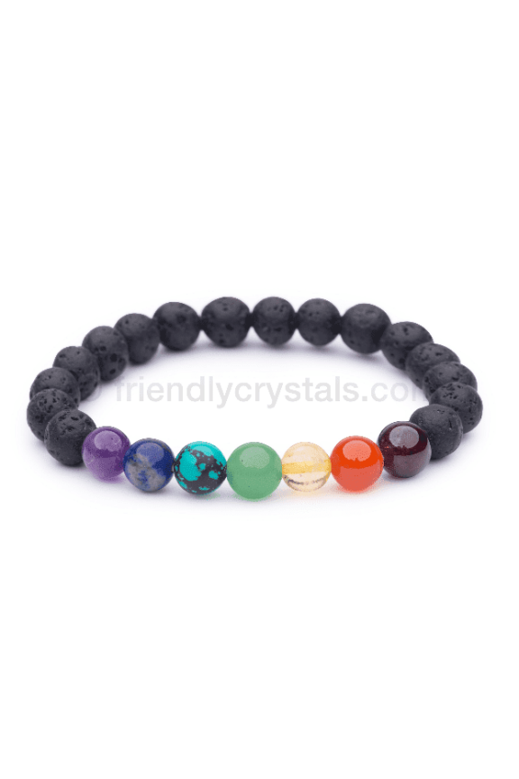 7-Chakra Lava Aromatherapy Bracelet, Multicolor