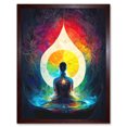 thumbnail image 1 of 7 Chakra Meditation Energy Rainbow Relaxation Art Print Framed Poster Wall Decor 12x16 inch, 1 of 5