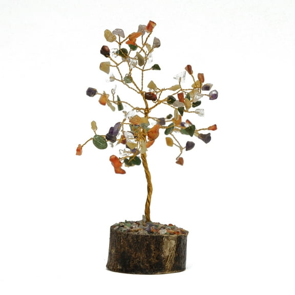 7 Chakra Natural Positive Energy Healing Stone Tree of Life Geode Reiki Gemstone Home Decor