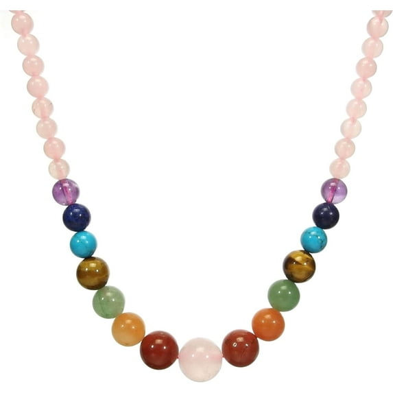 7 Chakra Necklace for Women Strong Healing Crystal Necklace Genuine Stone Beaded Necklace Energy Meditation Necklace Handmade 20 inches Jewelry Gifts