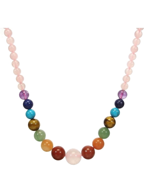 7 Chakra Necklace for Women Strong Healing Crystal Necklace Genuine Stone Beaded Necklace Energy Meditation Necklace Handmade 20 inches Jewelry Gifts