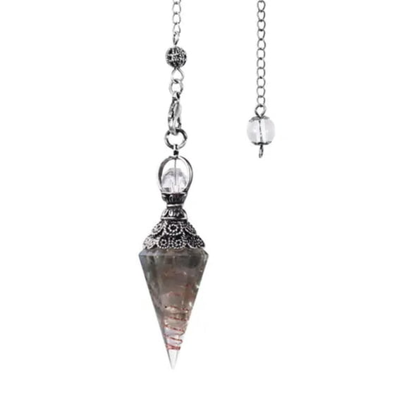 7 Chakra Orgone Faceted Cone Pendulum Dowsing Crystal Healing Chips Pendant