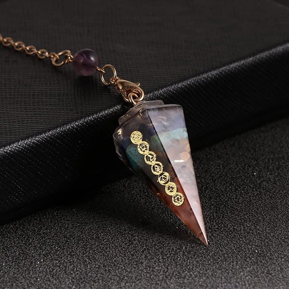 7 Chakra Pendulum Dowsing Pendulum Dowsing Divination,Pendulum for Wicca Witchcraft Chakra (Hexagon,Energy Charge)
