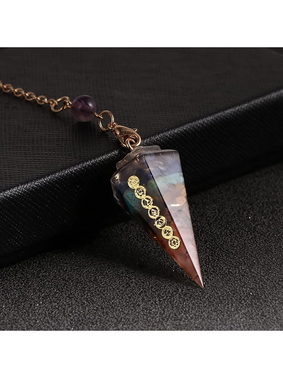 7 Chakra Pendulum Dowsing Pendulum Dowsing Divination,Pendulum for Wicca Witchcraft Chakra (Hexagon,Energy Charge)