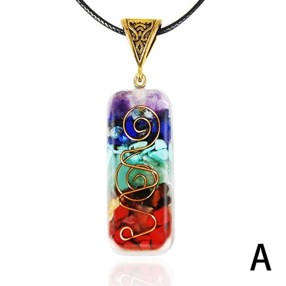 7 Chakra Reiki Healing Yoga Natural Stone Pendant Necklace Jewellery Gift~ C9K4