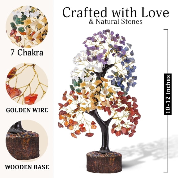 7 Chakra Tree of Life, Crystals and Healing Stones, Birthday Gifts for Women - Crystal Tree for Positive Energy, Home Office Decor, Spiritual Gifts for Women