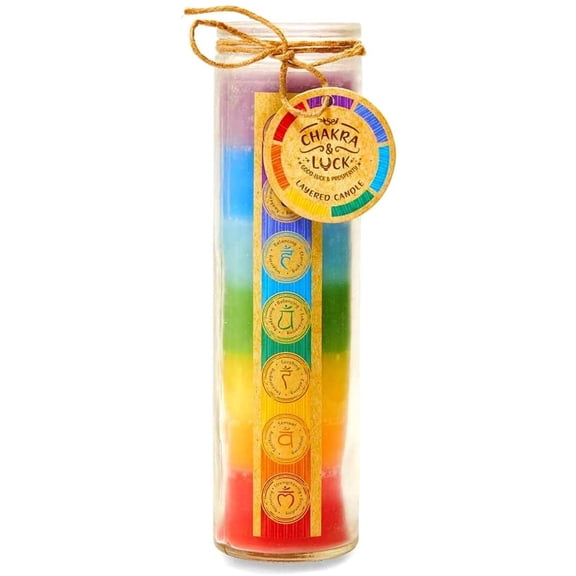 7 Chakras from Crown to Root Layered Candle