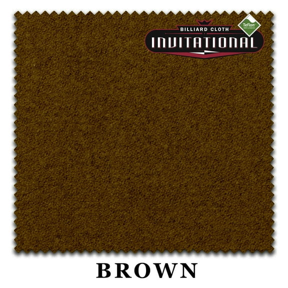 7' Championship Invitational Teflon Pool Billiard Table Felt Cloth - Brown - Free Spots - AUTHORIZED DEALER