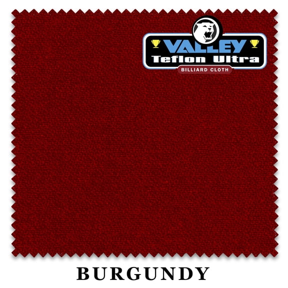 7' Championship Valley Teflon Ultra Pool Billiard Table Felt Cloth - Burgundy - Free Spots - AUTHORIZED DEALER
