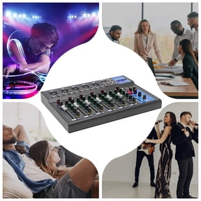 7-Channel Bluetooth Audio Mixer with 48V Phantom Power, 3-Band EQ, Analog Effects, LCD Display, and Wireless Connectivity for Live Performances, Home Studios, and DJs