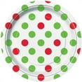 thumbnail image 1 of 7" Christmas Polka Dot Paper Dessert Plates, 8ct, 1 of 1