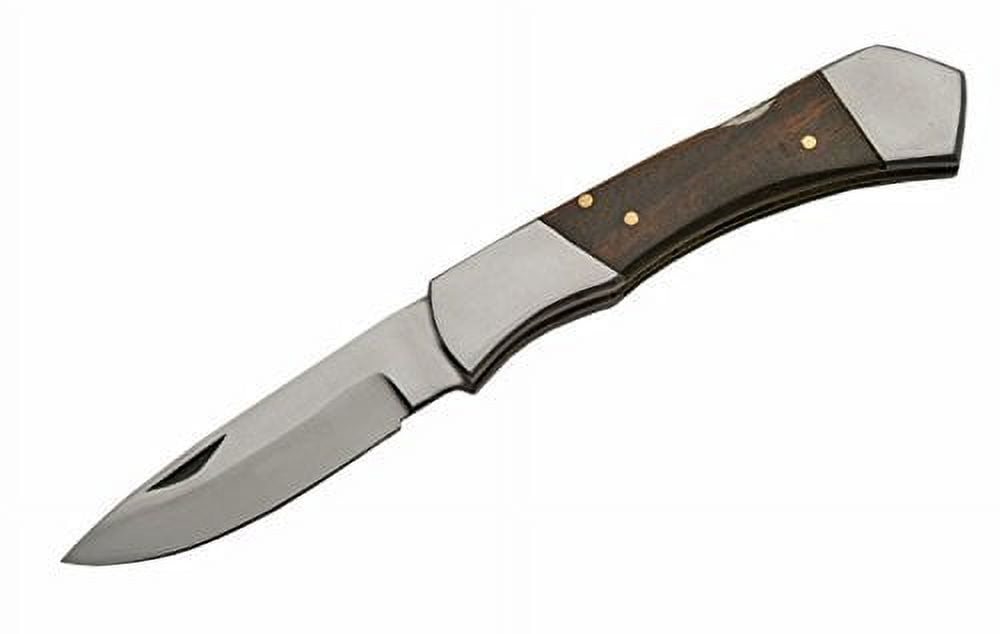 7" Classic Hunting Style Wood Handle Steel Body Folding Pocket Knife!