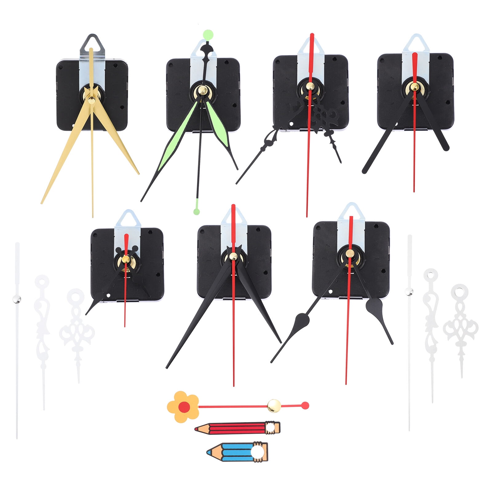 BESTONZON Quartz Clock Movement Set Premium Plastic for Home Clock Repairs 7Sets