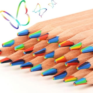 ThEast 30 Piece Rainbow Colored Pencils, 4 Color in 1 Pencils for Kids,  Assorted Colors for Drawing Coloring Sketching Pencils For Drawing  Stationery, Bulk, Pre-sharpened,Simple Box Packaging 