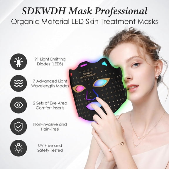 7-Color Ambient Light Facial Mask with Fun Cat Ear Design, A Rechargeable, Comfortable, and Hands-Free Beauty Device for Enhancing Your Skincare Routine