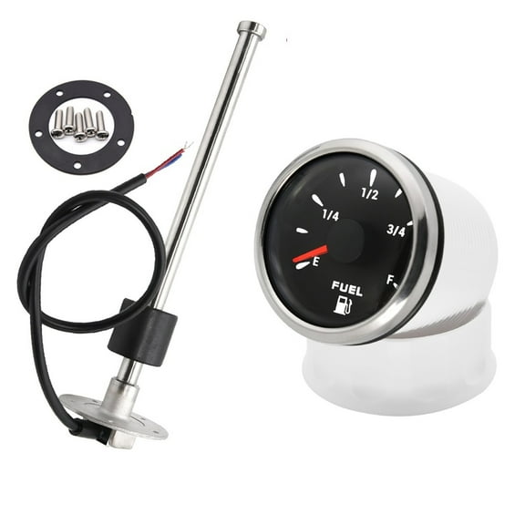 7 Color Backlight 52mm Fuel Level Gauge With Fuel Level Sensor 0~190 Ohm Fuel Level Indicator Meter Fit For Car Boat Marine ,Easy Setup