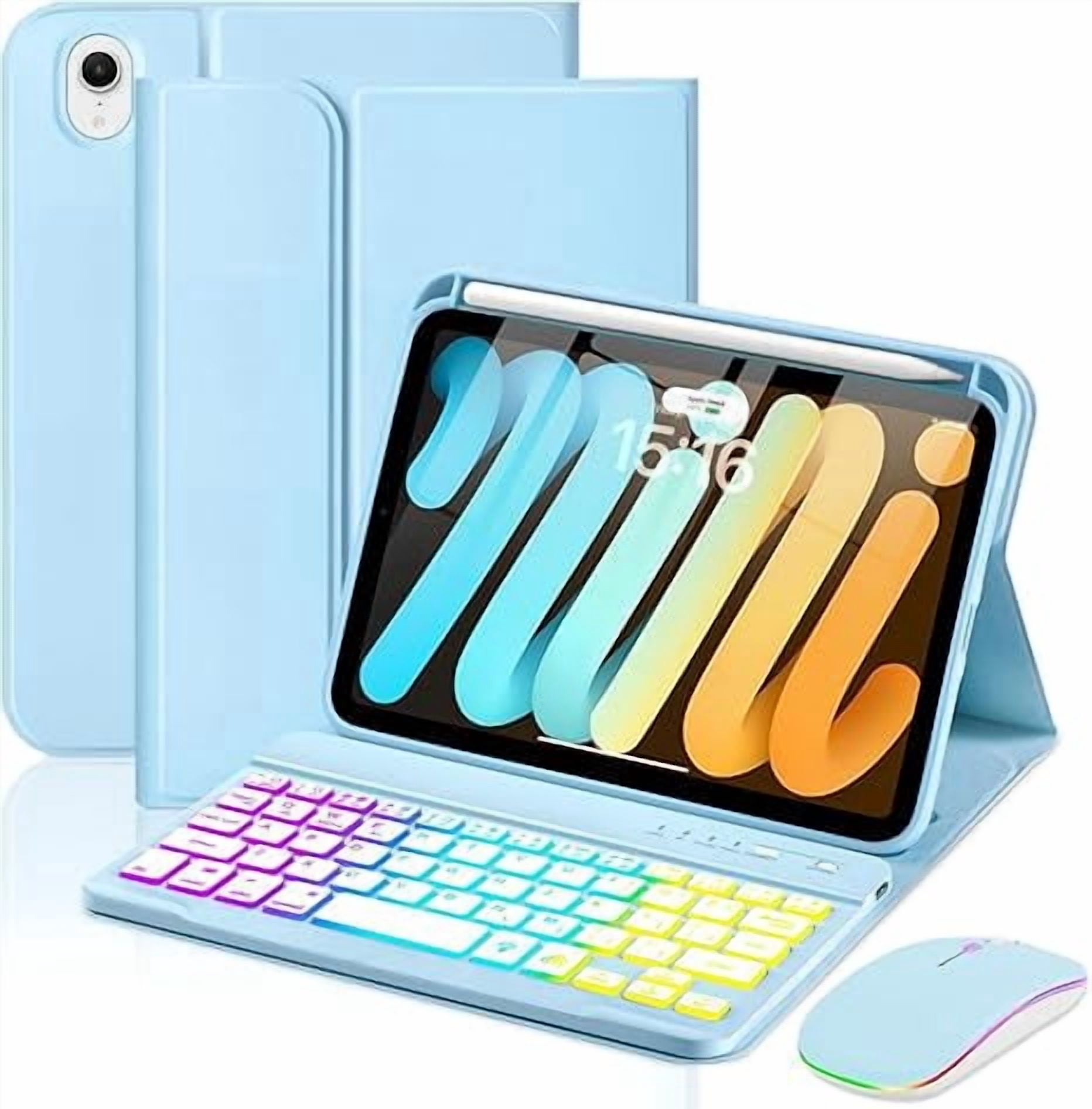 7-Color Backlit Keyboard Case, Blue for iPad Mini 6/7 - Walmart.com