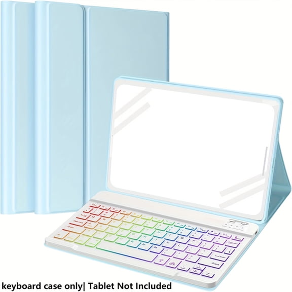 7-Color Backlit Keyboard Case for S7/S8/S9/S9 FE/A9+ 11" & S6 Lite 10.4" (2020-2024). Wireless detachable keyboard Built-in S Pen holder & slim case design.