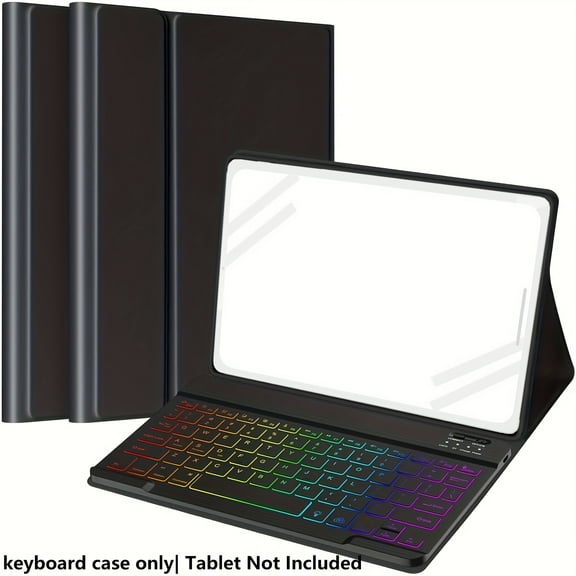 7-Color Backlit Keyboard Case for S7/S8/S9/S9 FE/A9+ 11" & S6 Lite 10.4" (2020-2024). Wireless detachable keyboard Built-in S Pen holder & slim case design.