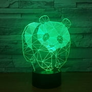 7 Color Change 3D Changing Cute Panda Night Light LED Desk Lamp Touch Switch Room Decor Gift