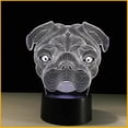 thumbnail image 1 of 7 Color Change 3D Illusion Cute Pug Dog LED Night Light Table Desk Lamp Animal Multi-Color Color Change Decor 3D Light, 1 of 16