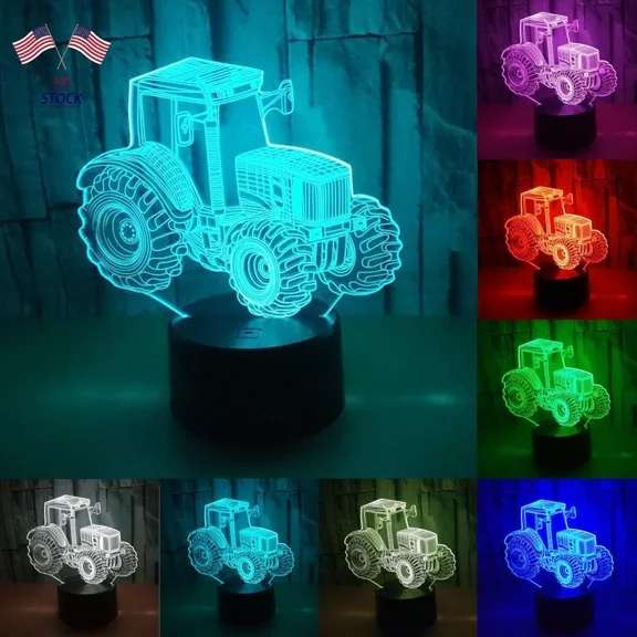 7-Color Changing 3D Led Car Night Light W/ Remote Control For Home Decoration;