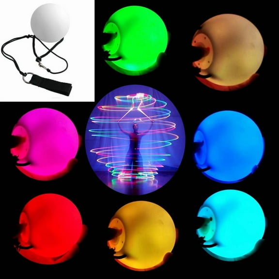 7 Color-Changing LED Ball Poi Thrown Ball for Belly Dance Special Props Colorful Light Ball Luminous Ball Night Shop Performance Ball,Poi Balls